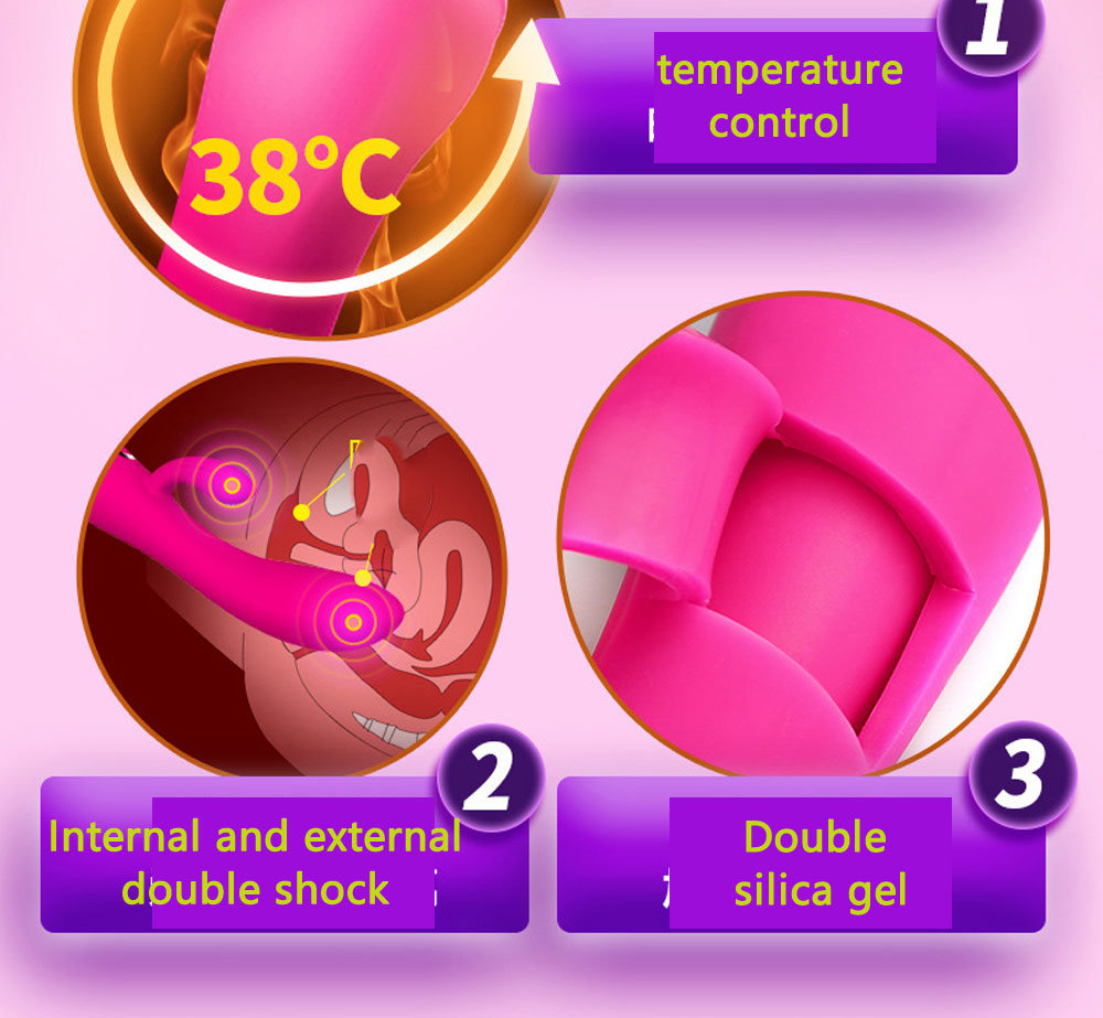 Dildo Vibrator Waterproof Powerful G Spot Clitoris Stimulator Adult Sex Toys for Women Internal and External Double Shock