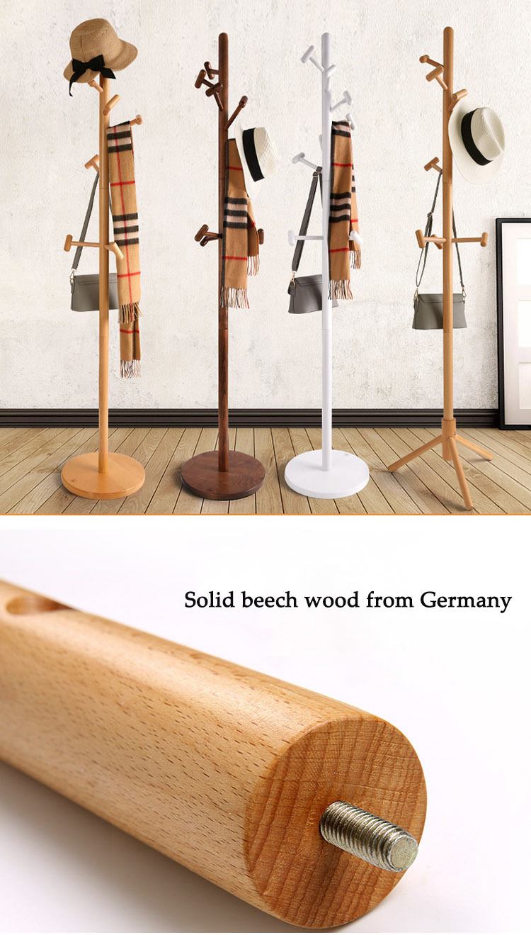 Beech Wood Free Standing Tree Shape Hanger Stand Coat Rack