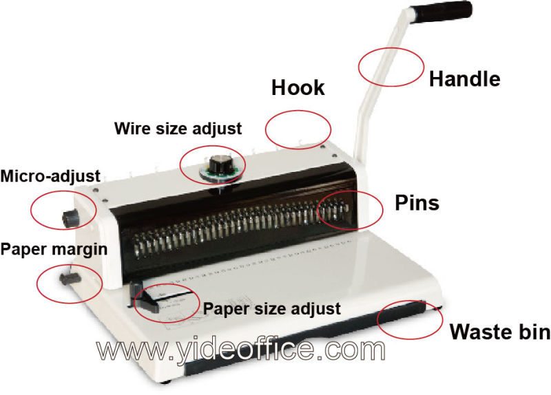 A4 Size Wire 3: 1 Steel Mini Wire Binding Machine (T598)