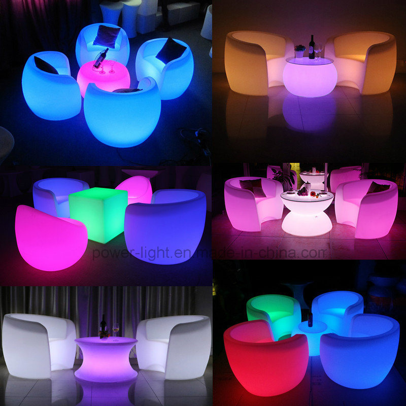 Lounge Furniture Light up Plastic LED Sofa