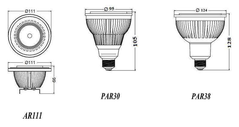 B22 E26 Edison COB Aluminium Lamp 15W LED PAR38 Light