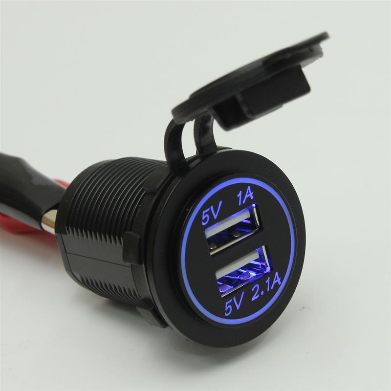 Cigarette Lighter Socket Splitter 12V Dual 2 Port USB Car Charger Power Adaptor