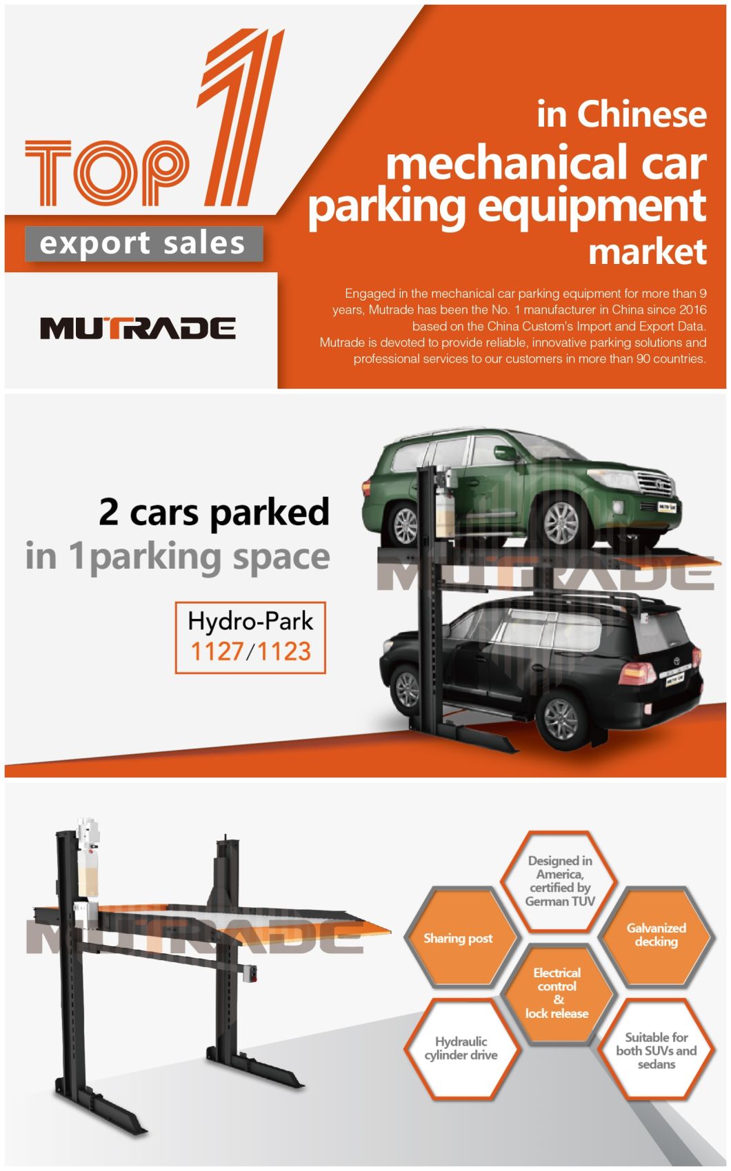 Two Post Simple Hydraulic Smart Car Parking Equipment