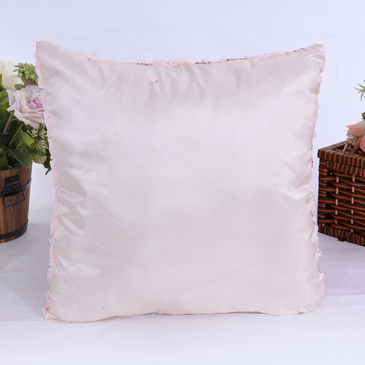 Flower Knot Polyester Satin Fashion Mermaid Sequin Pillow