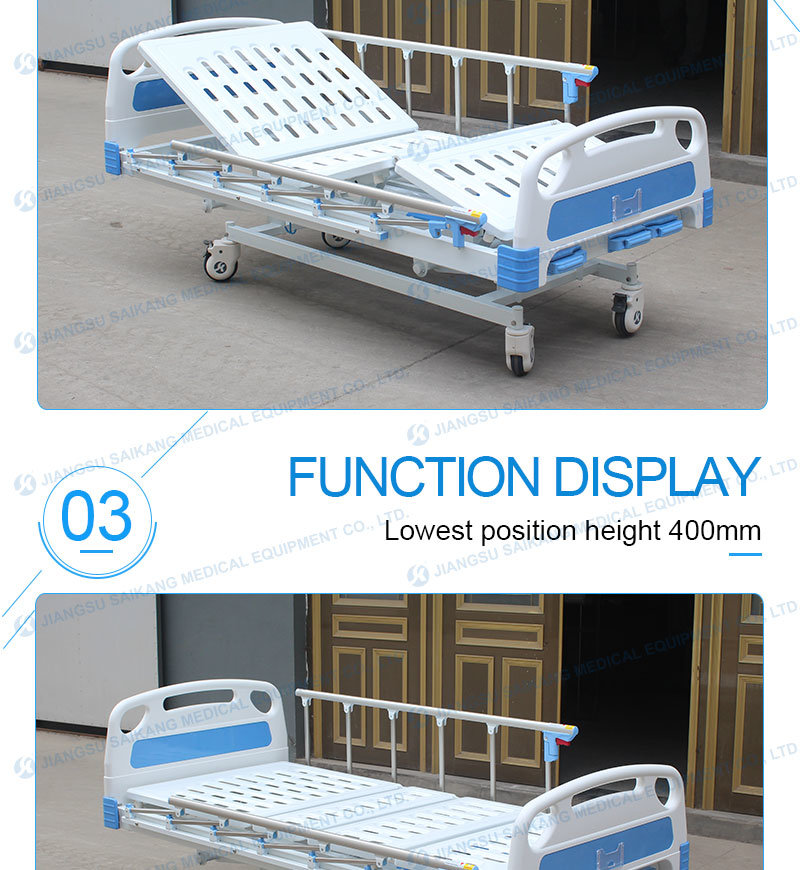 Hospital Examination Metal Manual Adjustable Bed