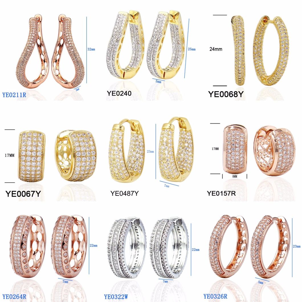 New Arrival Fashion Brass Jewelry Earrings with Zirconia Factory Wholesale