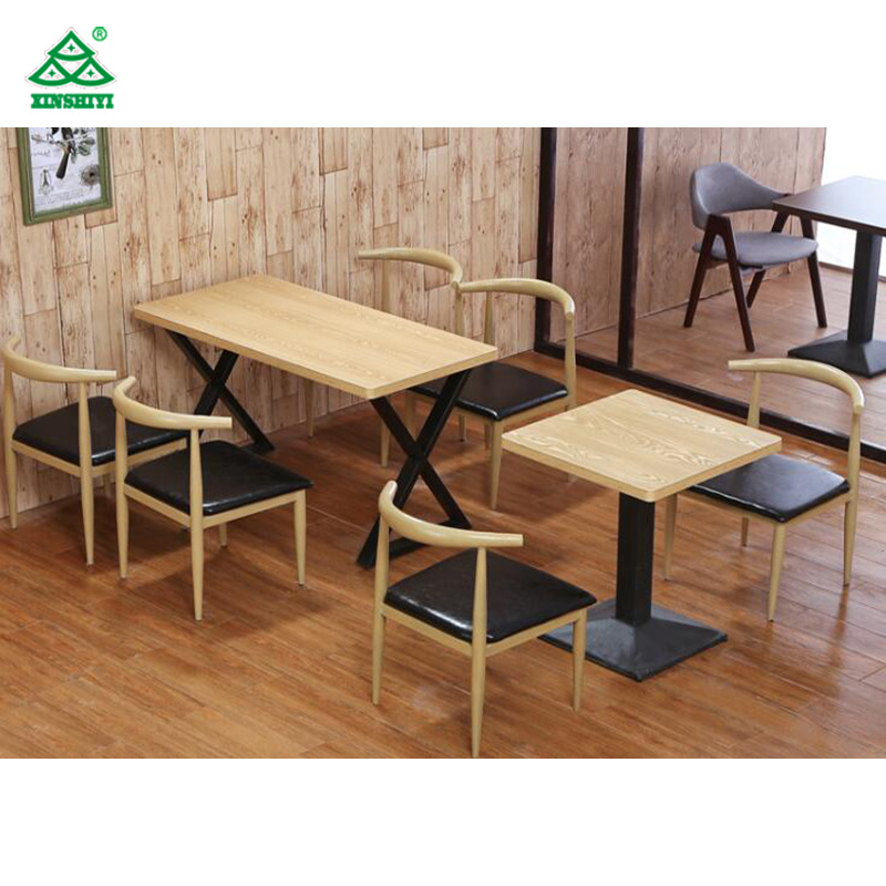 Restaurant Furniture Wood Rectangle Dining Table Fashion Design