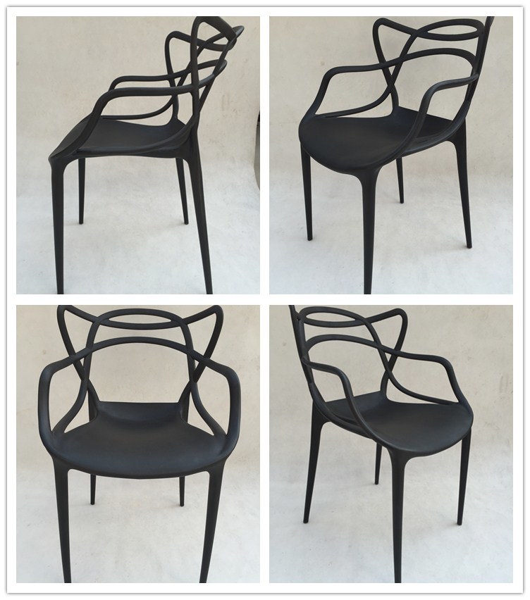 Newest Modern Italian Design Factory Popular Black Plastic Dining Master Chair