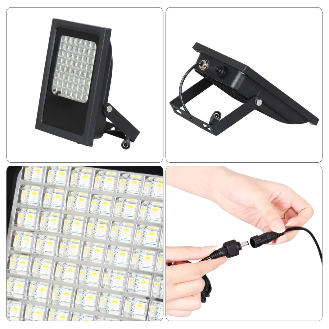 56 LED IP65 Waterproof Solar Flood Light Remote Control RGB Landscape Yard Garden Decorative Floodlight