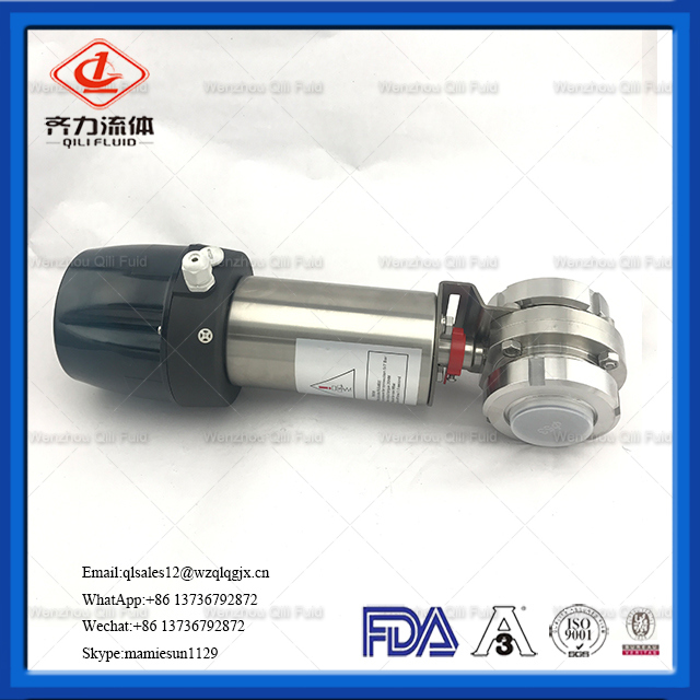 Stainless Steel Intelligent Pneumatic Butterfly Valve with Union