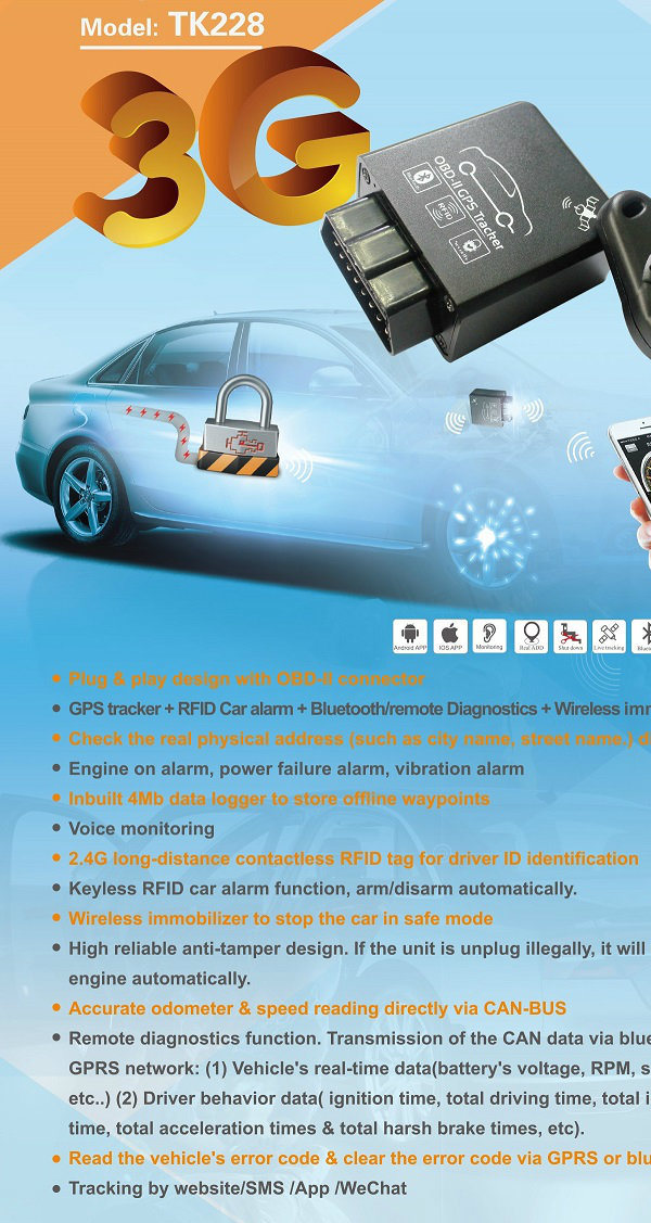 Vehicle Diagnostics with Real Time GPS Tracking, Engine Block (TK228-LE)