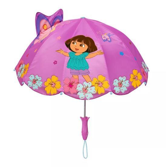 Cartoon 3D Rain Umbrellas Cute Girls Boys Pop-up Ear Dome Umbrellas