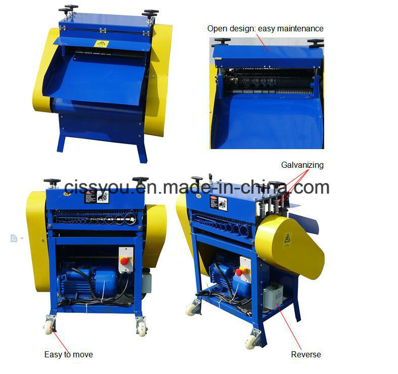 600-1500kg\H Worn Waste Copper Cable Wire Stripper Peeling Recycling Machine