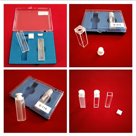 Fluorimeter Quartz Cell Cuvette with Teflon Stopper for Spectrophotometers