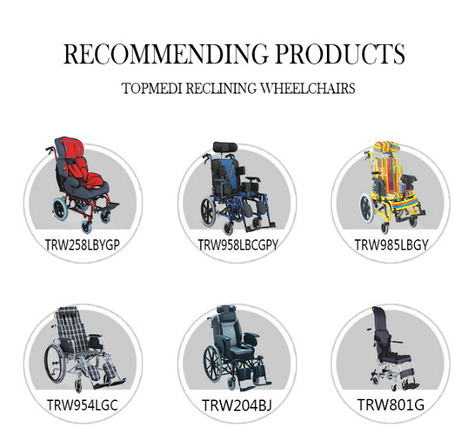 Medical Equipment Foldable Reclining Cerebral Palsy Aluminum Wheelchair for Disabled