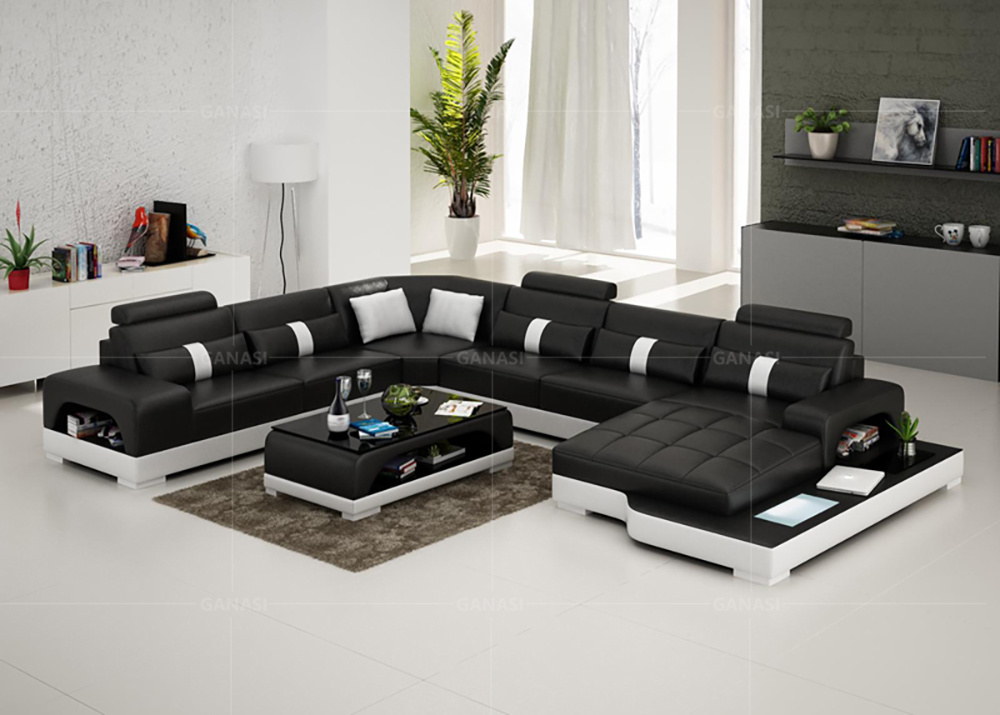 House LED Living Room Furniture Sectional Corner Sofa