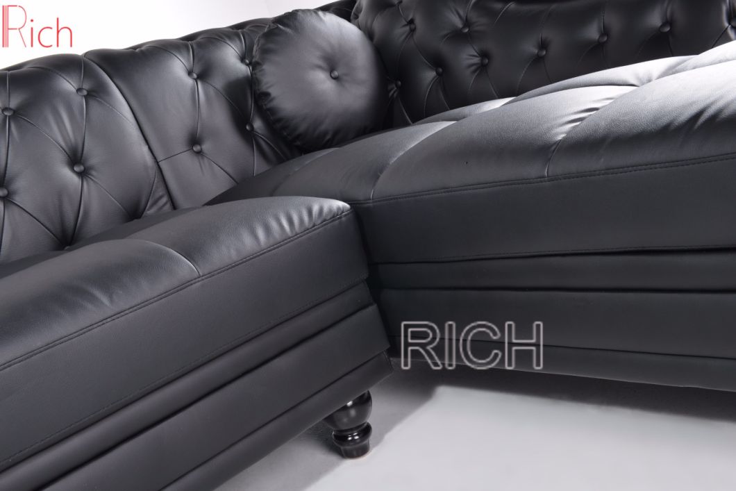 Modern Home Furniture Hotel Lobby Receiption Sectional Leather Sofa