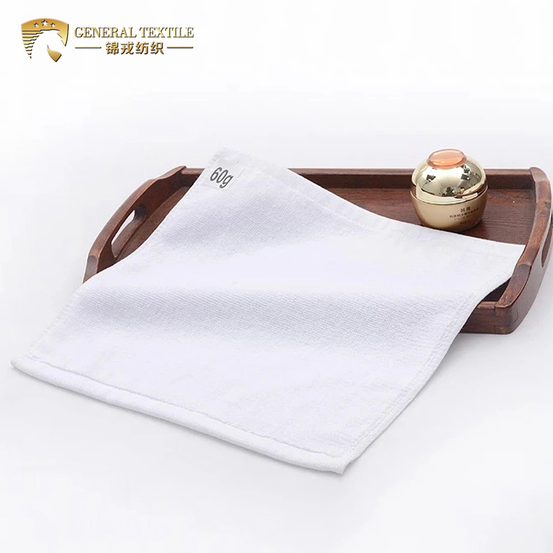 100 Cotton Customized High Quality Plain White Hotel Face Towel (JRAC007)