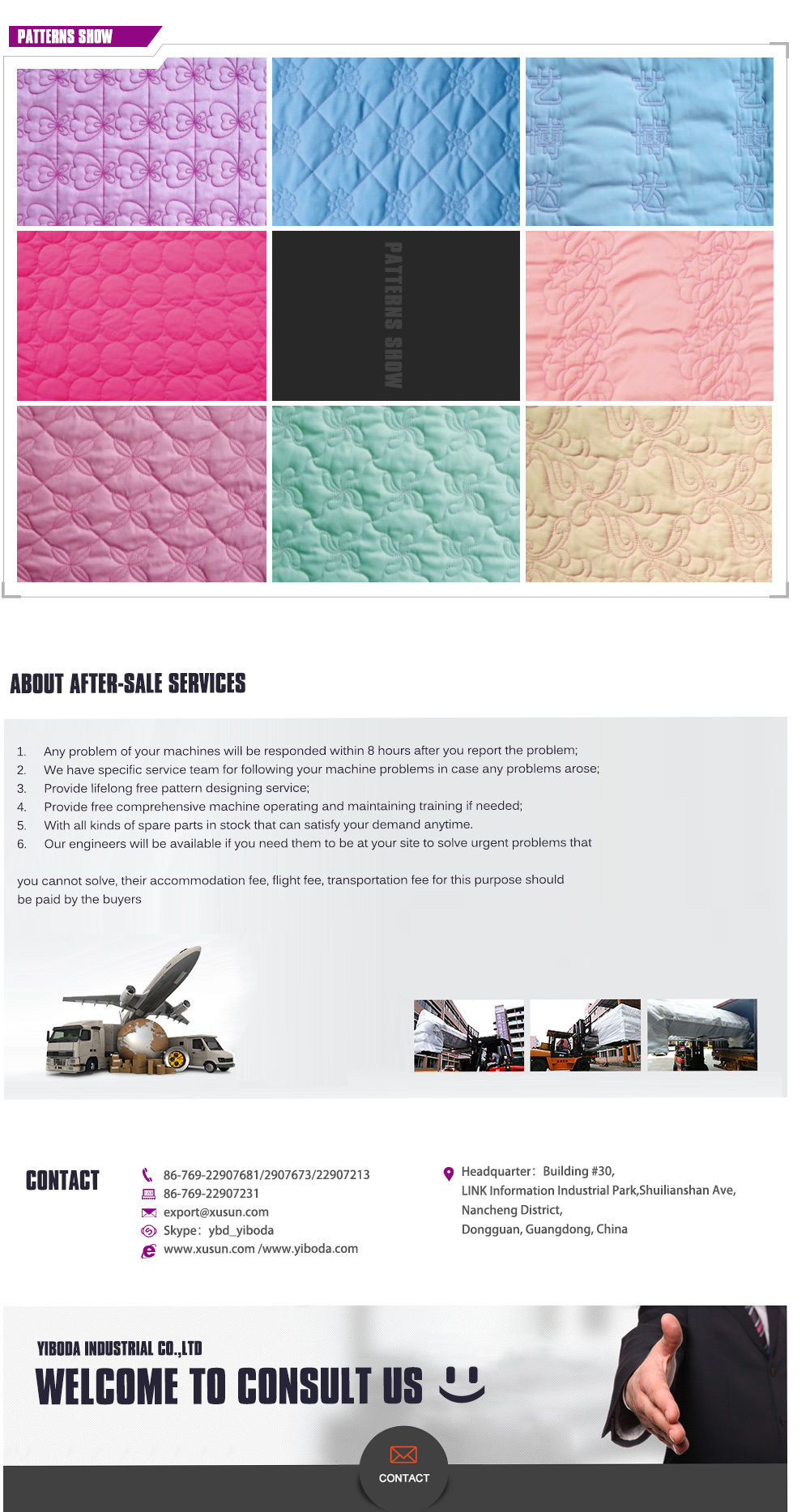 Quilted Cover Production Line Multi Head Shuttle Quilting Machine