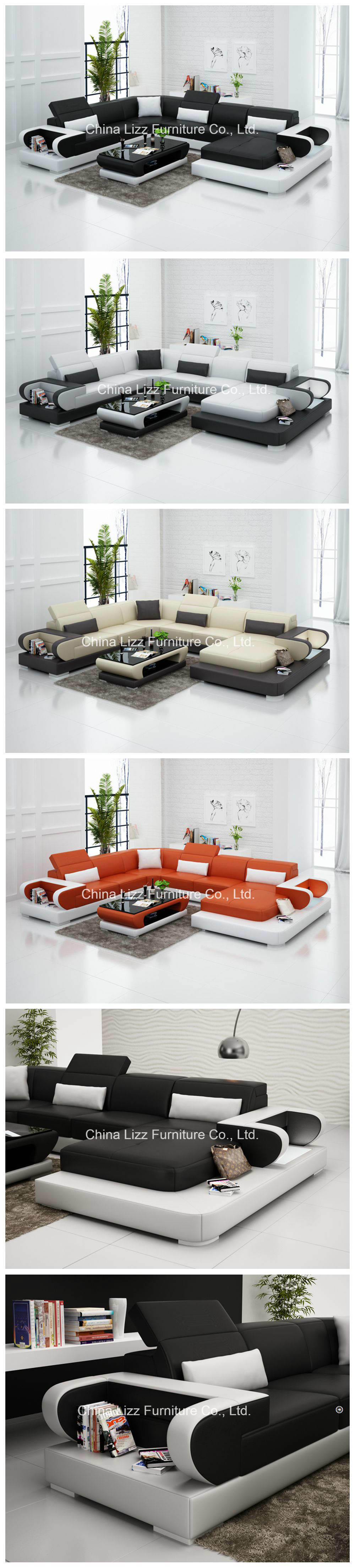 Divani Sofa Contemporary Imitation Leather Sectional Sofa