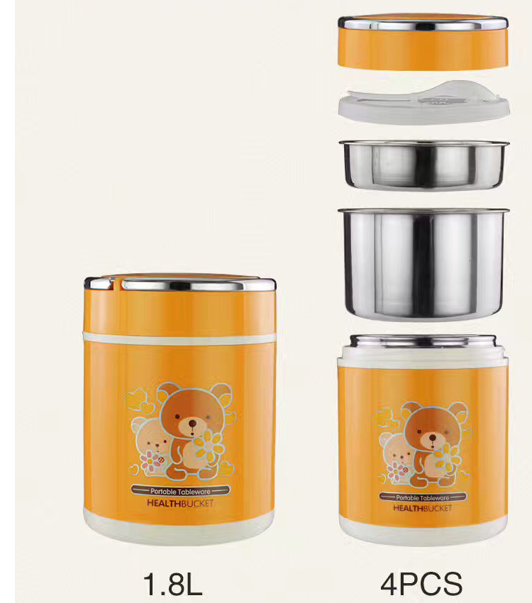 1.8L Cartoon Stainless Steel Portable Vacuum Snack Box.