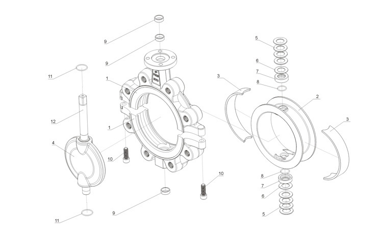 PTFE Lined Wafer Lug Type Pneumatic Control Butterfly Valve (D671F)