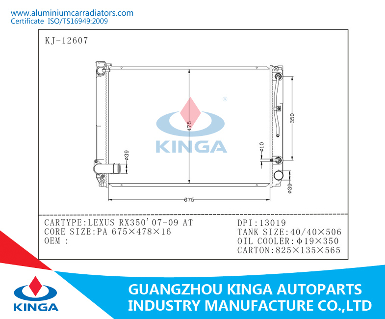 Auto Radiator for Lexus Rx350'07-09 at