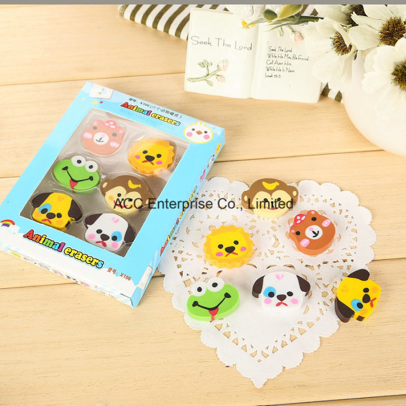 Animal Face Erasers