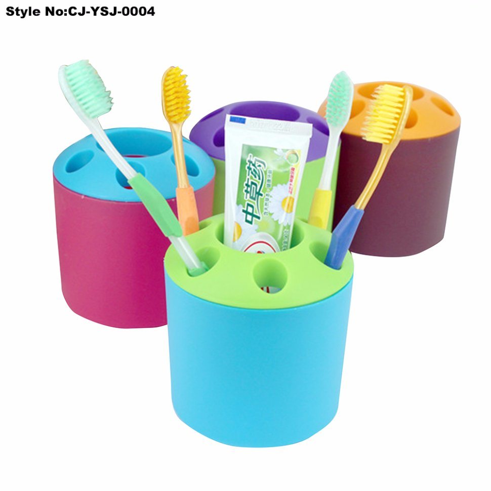 Creative Toothbrush Holder with Gargle Cup Toothbrush Stand Rack Plastic Bathroom Set