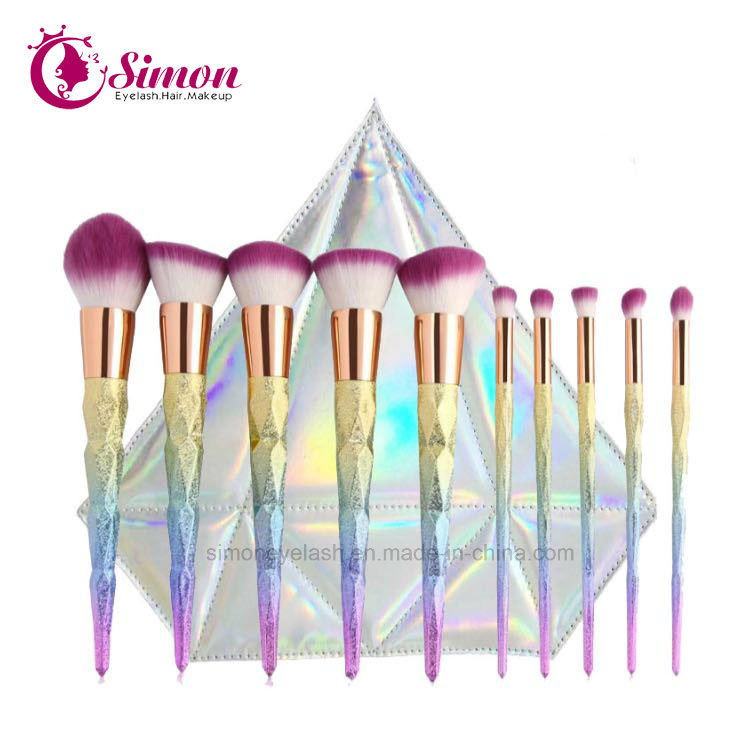 Colorful Gradient Colorful Makeup Tools Face Brushes Set Cosmetics Package