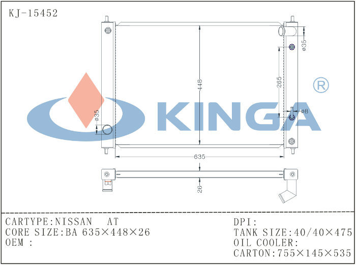 Top Brands Full Aluminum Car Radiators for Nissan