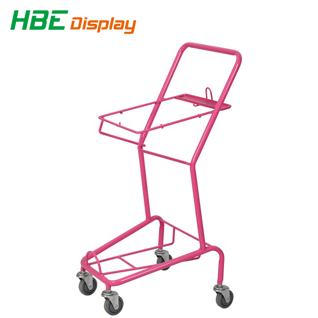 2-Tier Double Basket Shopping Basket Trolley