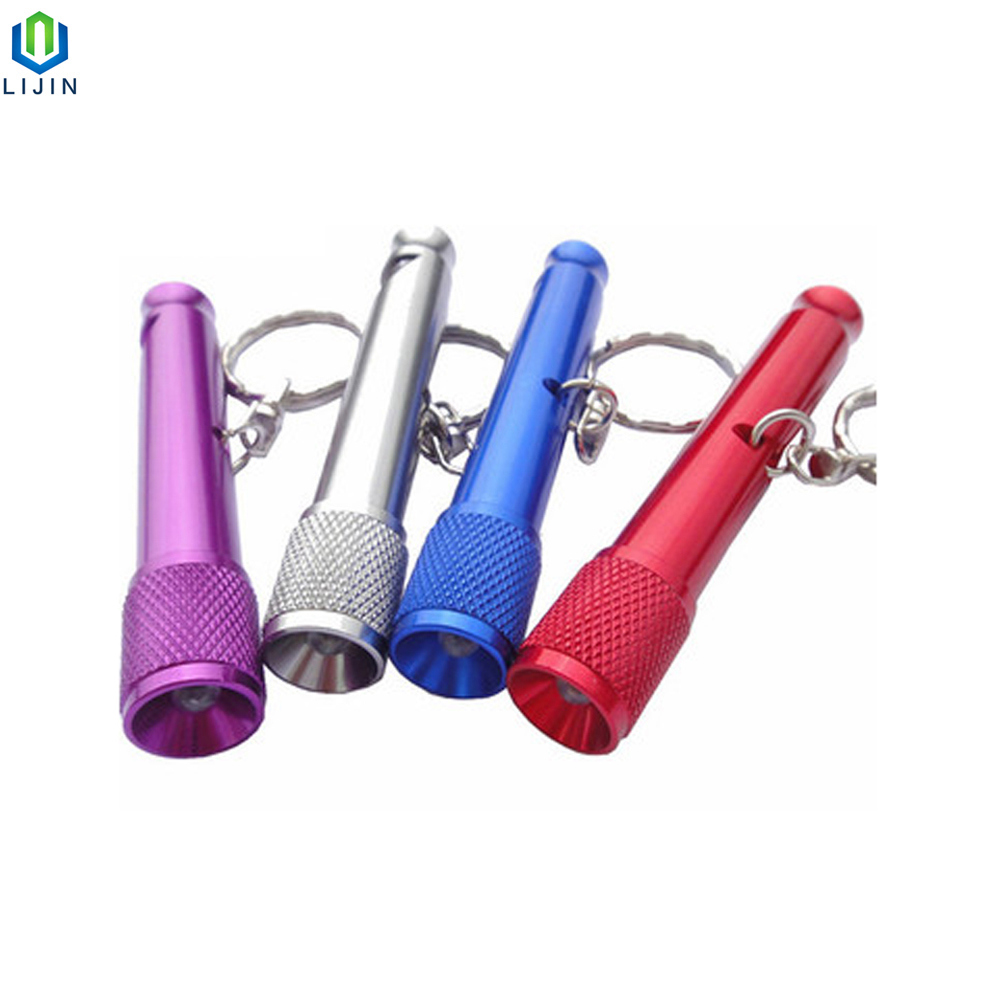 Mini Promotion Gift Whistle Key Chain LED Flashlight