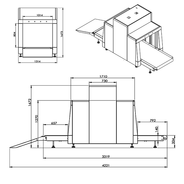 Uniqscan Big Size X-ray Baggage/Luggage Scanner Used in Metro Station, Security Guide Check (SF10080)