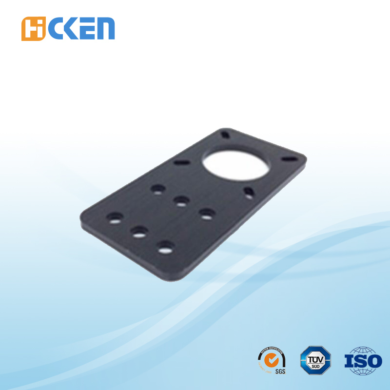 ISO 9001 Certified Black Coated Sheet Metal Fabrication Aluminum Stepper Motor Mounting Plate