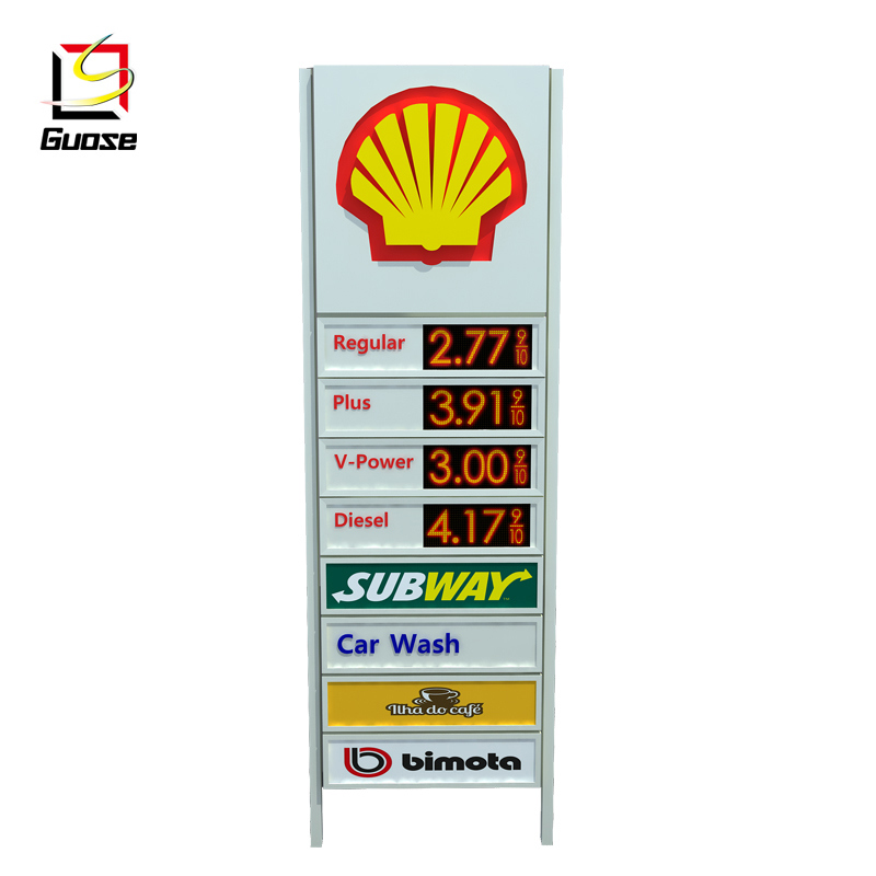 Petrol Advertising Display LED Price Board Road Directional Sign Gas Station Canopy Design