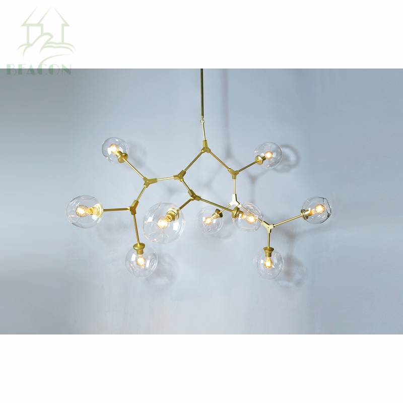 9 Globe Glass Branching Bubble Modern Chandeliers Pendant Lighting