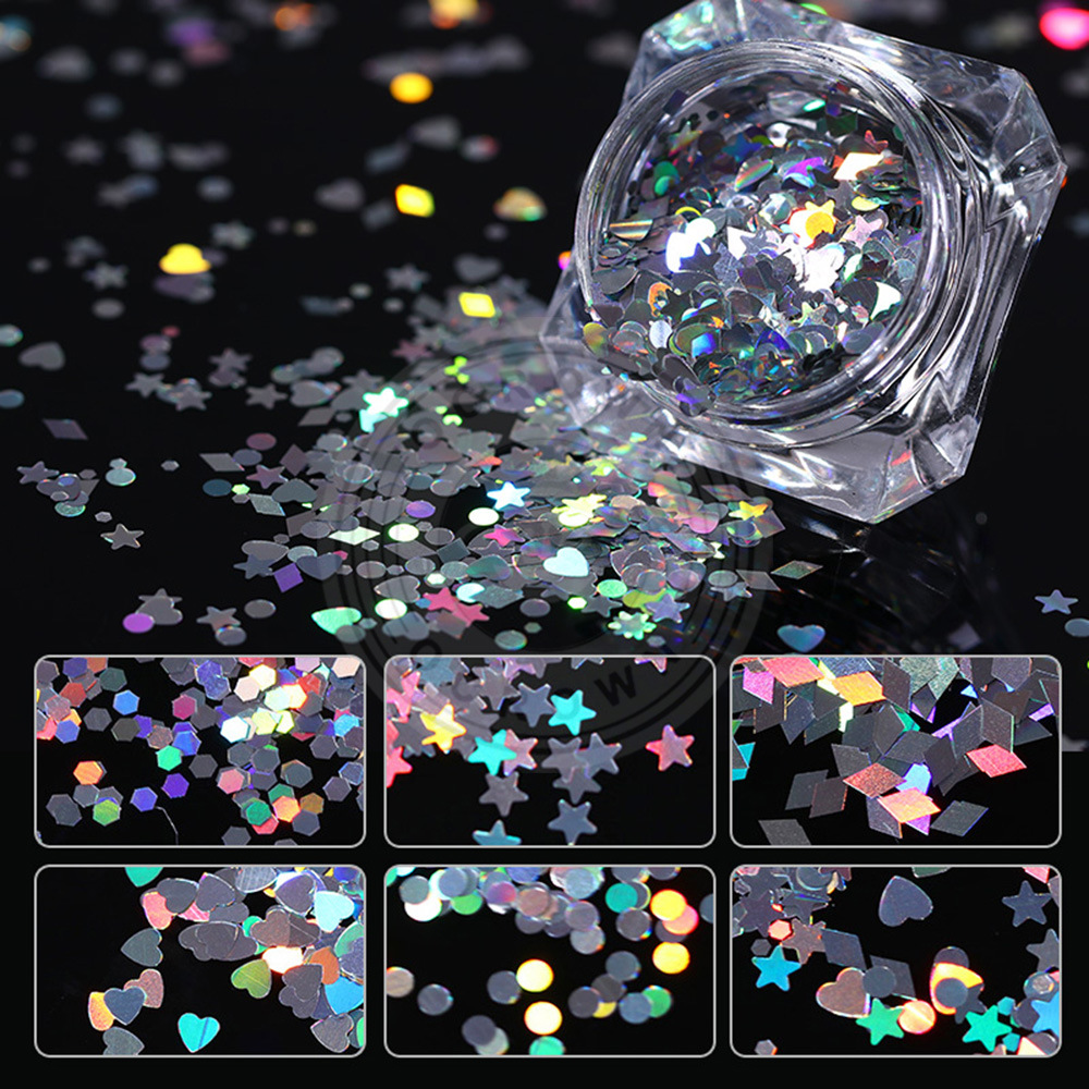 Holographic Mixed Size Nail Sequins Flakes Glitter for Nail Decorations