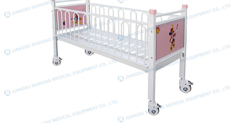 Manual Hospital Powder Coated Steel Children Bed For Sale