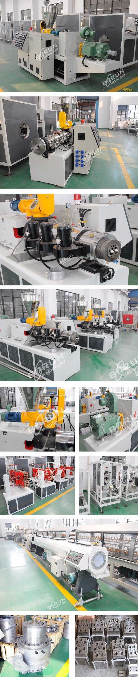 Plastic PVC WPC Window Profile Conical Twin Screw Extruder