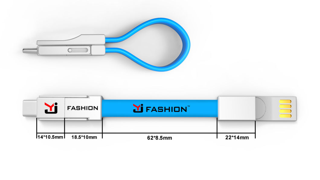 Phone Data Wire Mobile Cable Mobile 3 in 1 Magnetic Date Wire Keyring/TPE+ABS Material Easy Change Between Type-C iPhone Android Printing Customization Logo