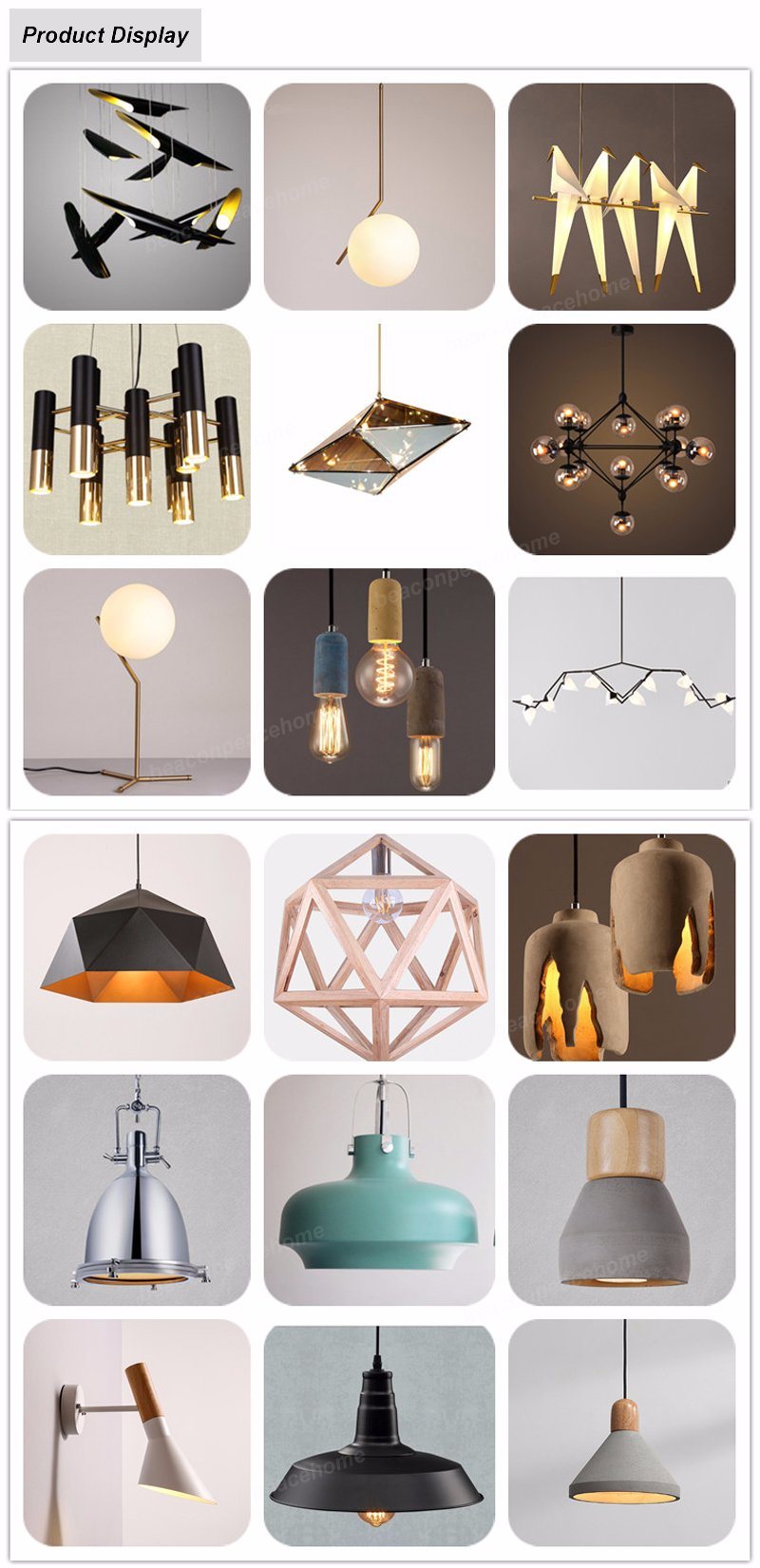 Iron Chandelier Pendant Lighting with Metal Shade for Home