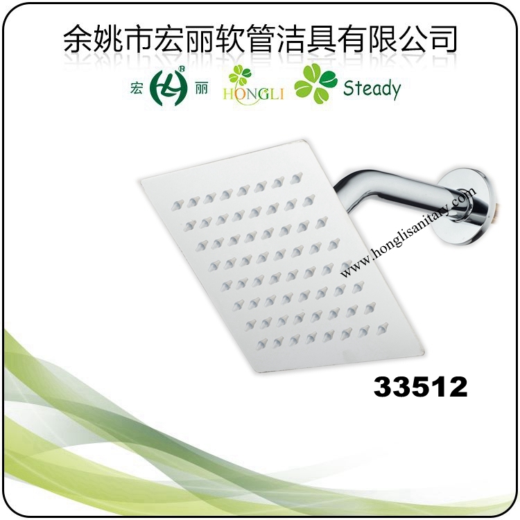 33511 Stainless Steel Shower Head with Stainless Steel Arm