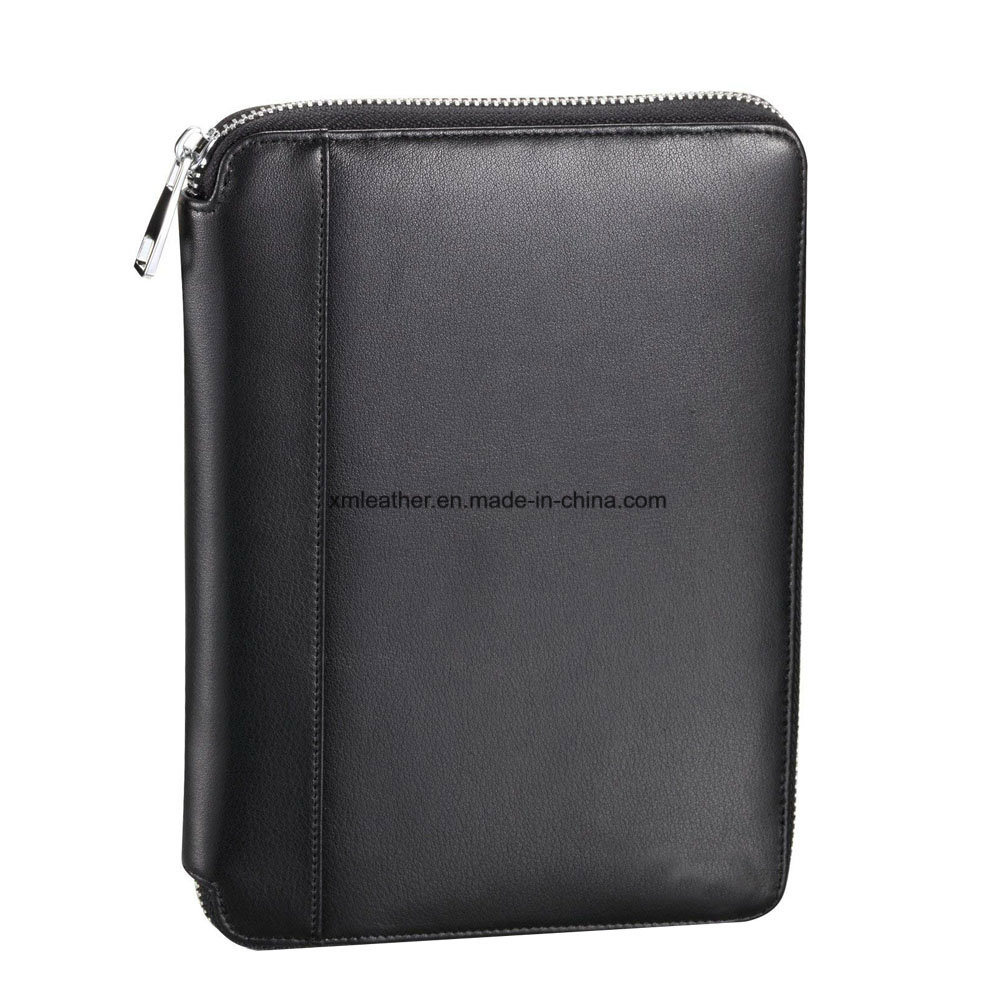 Office Supply Customized Professional PU Leather Zipper A4 Folder