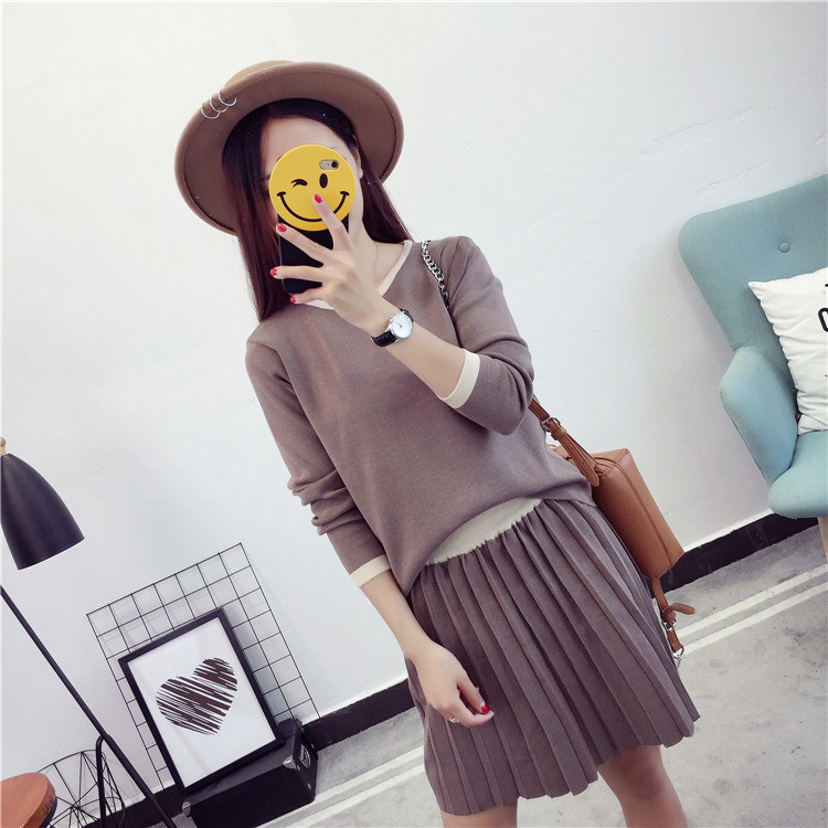 Fashion Women Suit Sweater Knitting Twinset Women Dress Two Pieces China Clothing