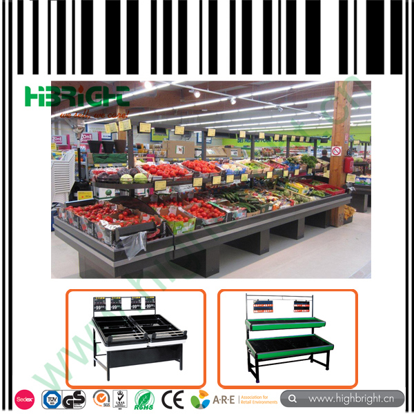 Supermarket Fruits and Vegetables Display Shelves Racks