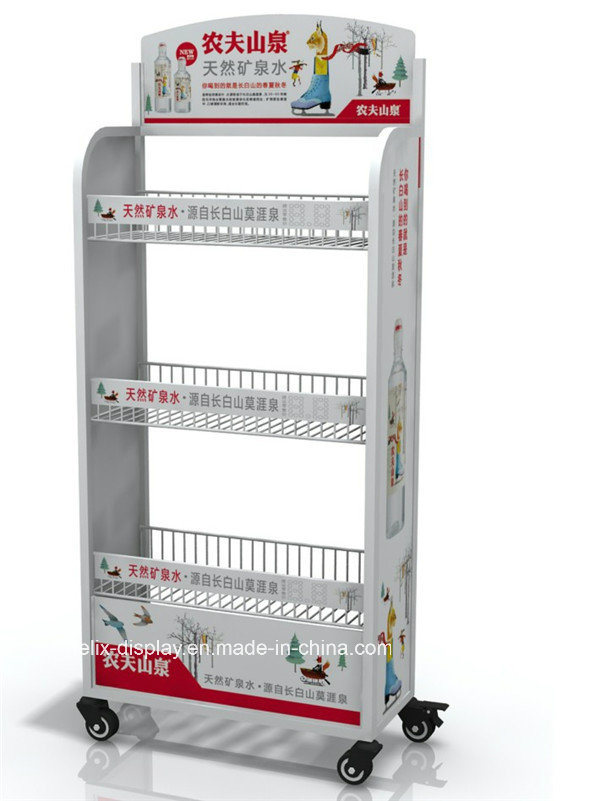 Retailed Steel Wire Soft Drink Display Rack/Beverage Display Shelf