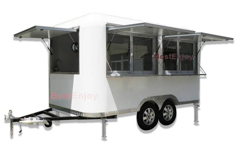 Square Cart Round Corner 3.9X2.1 Meters Mobile Fast Food Cart Truck