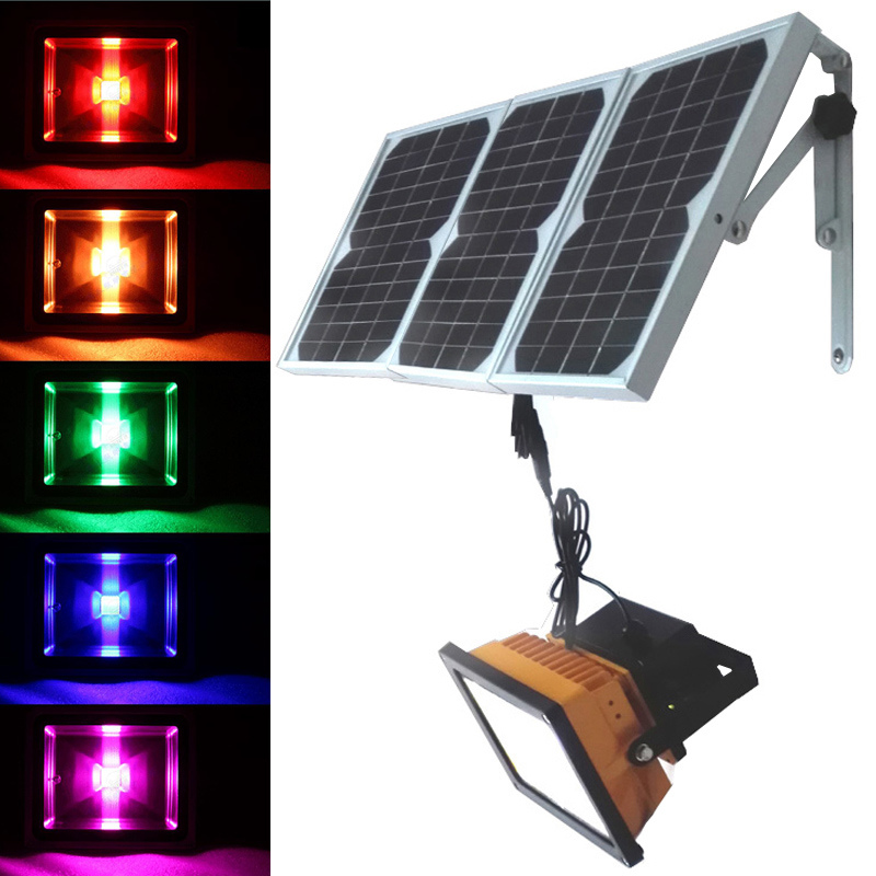 Outdoor Lighting Solar RGB LED Floodlight with Solar Panel