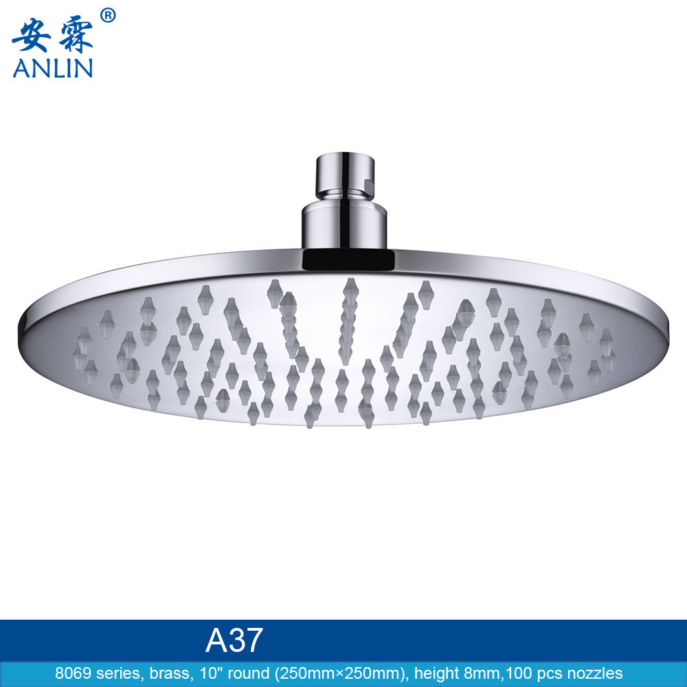 10 Inch Brass Round LED Shower Head